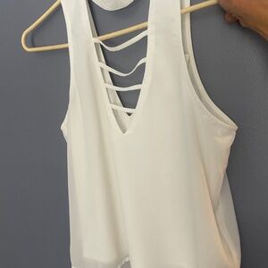 G by Guess white sleeveless chiffon top.  Brand new with tags